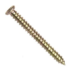 Kotevní šroub okenní "turbo", plochá hlava 11 mm, drážka torx 30, ocel, zinek žlutý, 7.5x92 mm