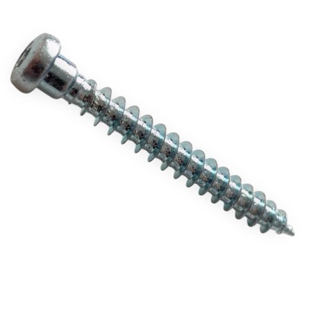 Vrut pro tesařské kování, půlkulatá hlava s osazením, torx 20, celý závit, ocel, zinek bílý, 4.8x25 mm