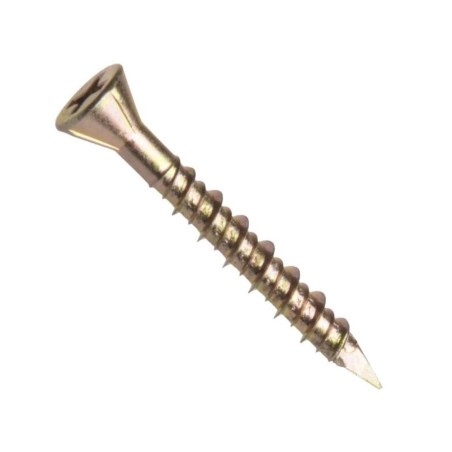Šroub pro montáž desek cetris, kuželová hlava, drážka phillips, ocel, zinek žlutý, závit do dřeva, 4.2x55/30 mm