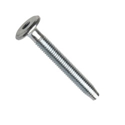 Šroub nábytkový, plochá hlava 17 mm, drážka inbus, ocel 4.6, zinek bílý, m6x30 mm