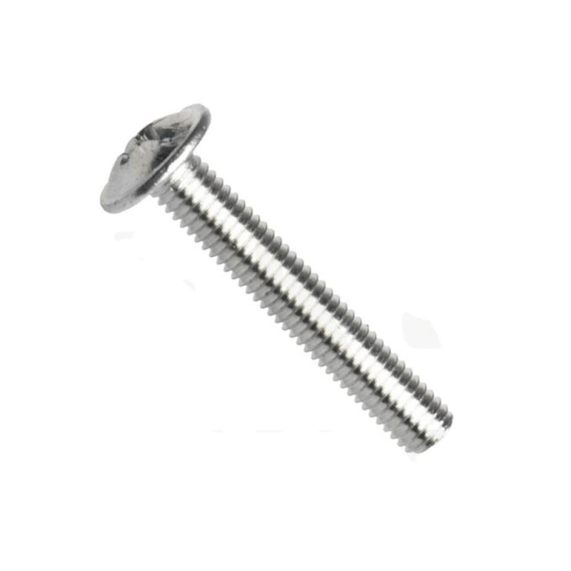 Din 967, šroub s okrasnou hlavou, drážka kombi (pozidrive+rovná drážka), ocel 4.6, zinek bílý, m4x6 mm