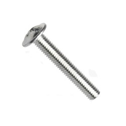 Din 967, šroub s okrasnou hlavou, drážka kombi (pozidrive+rovná drážka), ocel 4.6, zinek bílý, m4x8 mm