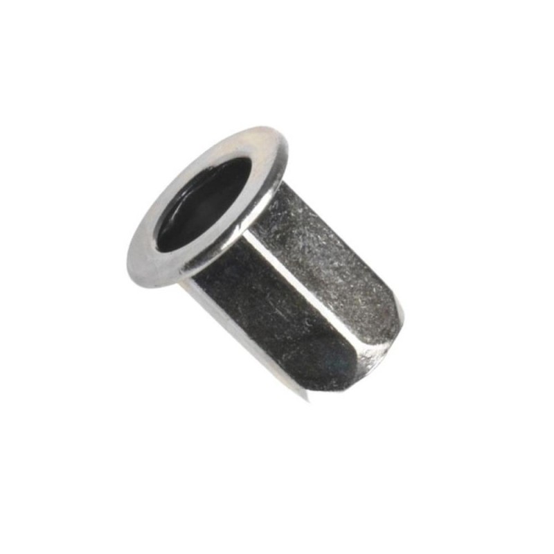Matice nýtovací, plochá hlava, šestihranná, hladká, otevřená, ocel, zinek bílý, m8 / 0.5-3.0 mm (031110 8011)