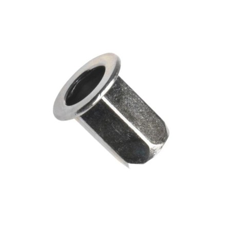 Matice nýtovací, plochá hlava, šestihranná, hladká, otevřená, ocel, zinek bílý, m8 / 0.5-3.0 mm (031110 8011)