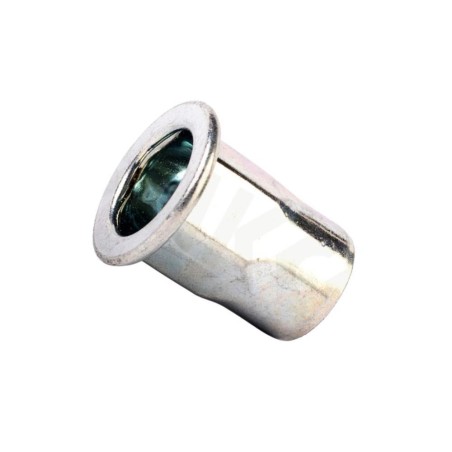 Matice nýtovací, plochá hlava, částečně šestrihranná, hladká, otevřená, ocel, zinek bílý, m12 / 1.0-4.0 mm (033110 1216)