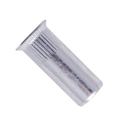 Matice nýtovací, zapuštěná hlava, rýhovaná, uzavřená, ocel, zinek bílý, m5 / 1.6-4.0 mm