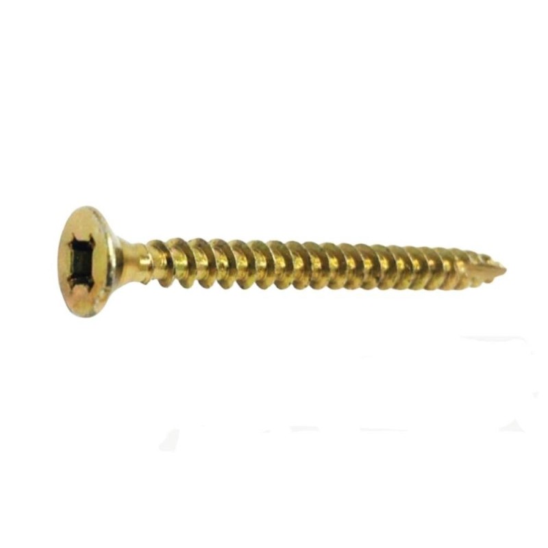 Univerzální vrut se zápustnou hlavou, drážka uniquadrex, celý závit, zinek žlutý, 3.0x40 mm