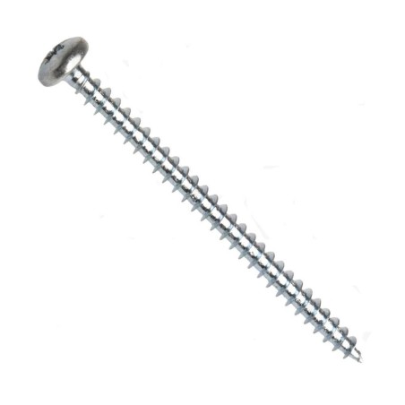 Univerzální vrut, půlkulatá hlava, celý závit, drážka pozidrive, zinek bílý, 3.0x15 mm