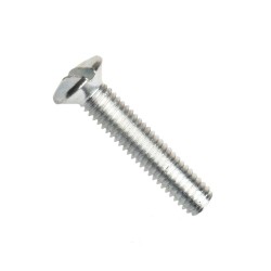 Din 964a, šroub s čočkovou hlavou a rovnou drážkou, ocel 4.8, zinek bílý, m6x30 mm
