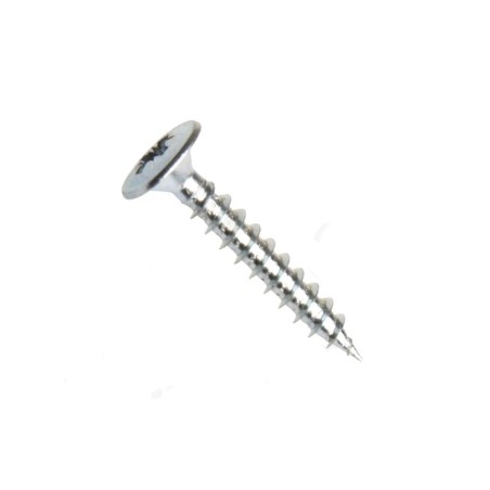 Univerzální vrut, čočková hlava s límcem, drážka pozidrive, zinek bílý, 3.0x30 mm