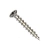 Vrut pro montáž kování, hrubý závit, čočkovitá hlava s 4 drážkami, drážka phillips, ocel, zinek bílý, 4.2x28 mm