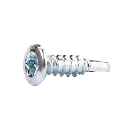 Šroub okenní pro montáž výztuhy, čočkovitá hlava, drážka torx, strojní montáž, ocel, zinek bílý, 3.9x19 mm